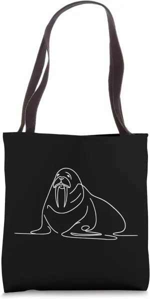Arctic Ocean Tusk Use Social Animals Walrus Tote Bag