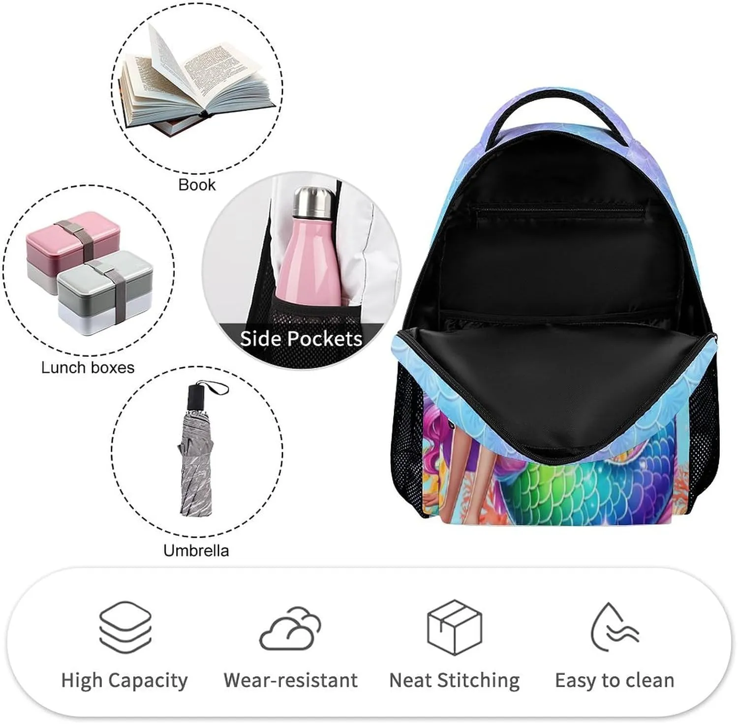 Artsadd Custom Backpack for Girls Boys Kids Name Personalized School Bag for Preschool Kindergarten Elementary Back to School Gift
