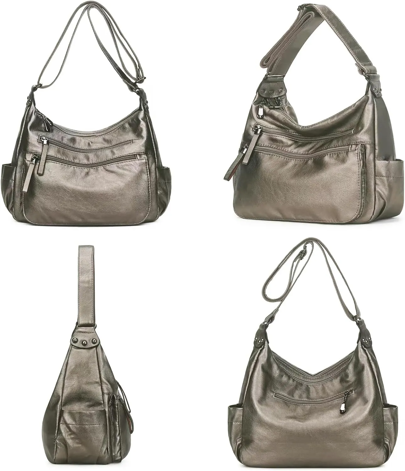 Artwell Fashion Crossbody Bag For Women Shoulder Bag Soft PU Leather Handbags Purses Multi Pocket Hobo Tote Bag