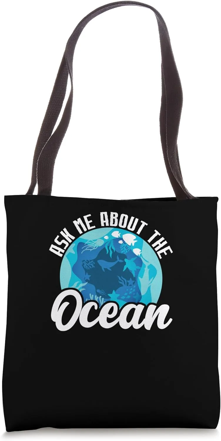 Ask Me About The Ocean Marine Biologist Oceanographer Tote Bag