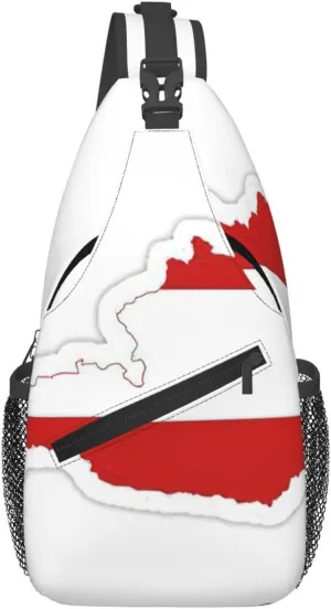 Austrian Flag Map Foldie Crossbody Bag for Men and Women - Durable and Functional Anti Theft Crossbody Bags