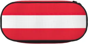 Austrian flag Print Simple rectangle Pen bag Storage case for Office supplies,cosmetics,toiletries