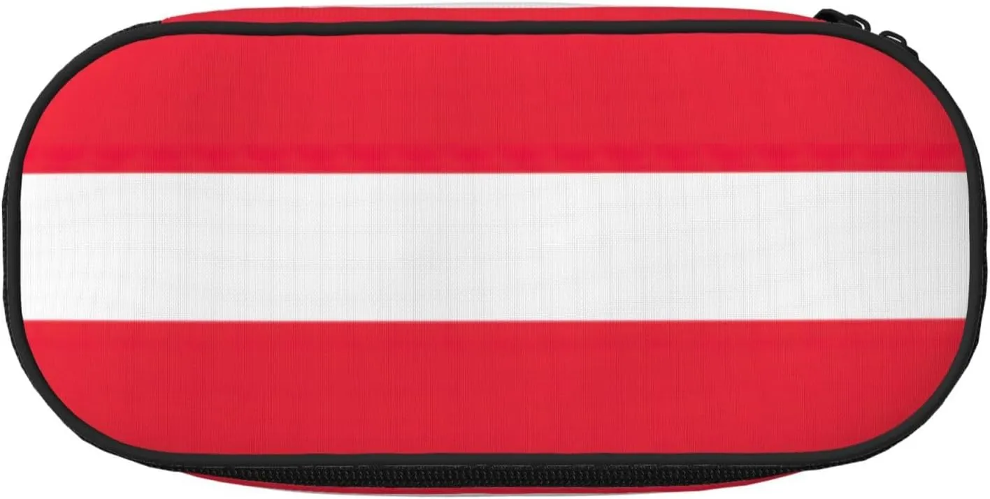 Austrian flag Print Simple rectangle Pen bag Storage case for Office supplies,cosmetics,toiletries