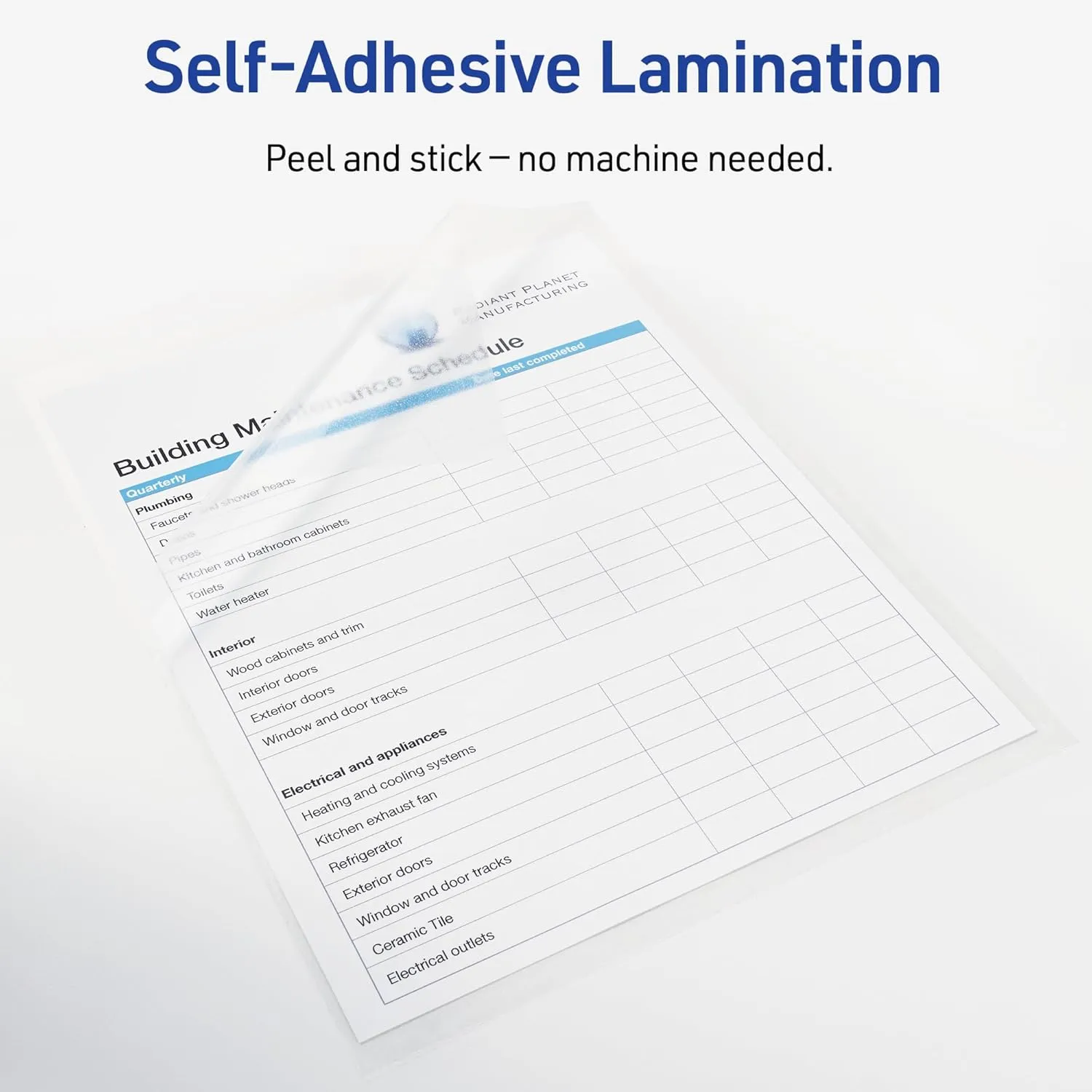 Avery Clear Laminating Sheets, 9" x 12", Permanent Self-Adhesive, 50 Self-Laminating Sheets, Great for Protecting Documents, Photos, and Signs More (73601)