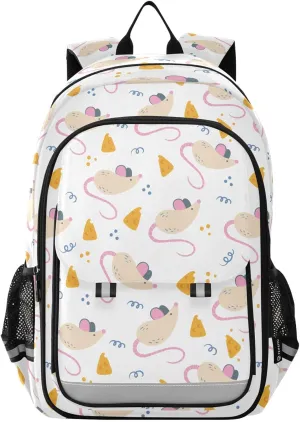 Backpack Mouses with Cheese School Shoulder Bag Lightweight Laptop Backpack Student Casual Travel Daypack