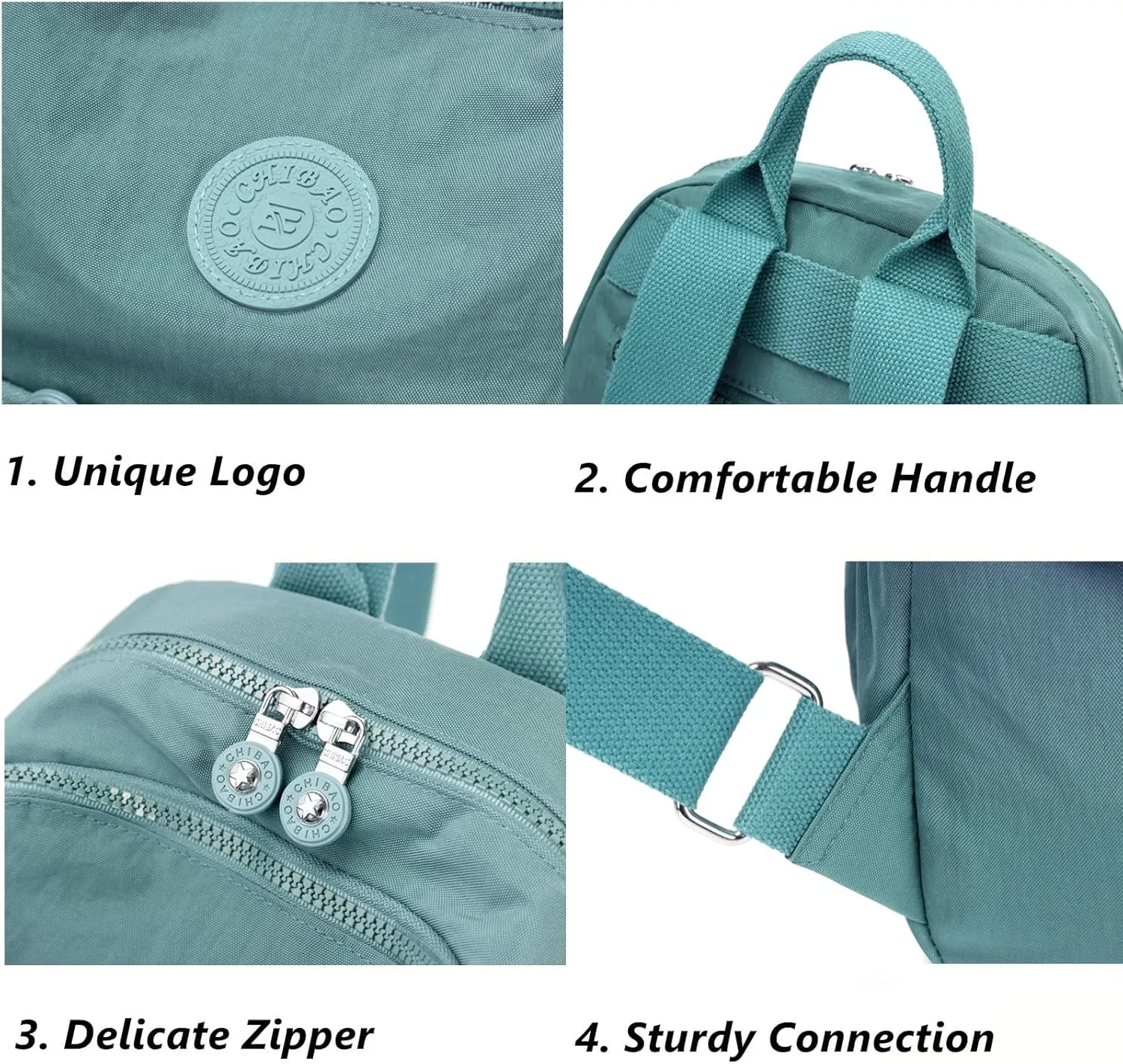 Backpack Purse for Women Ladies Nylon Bag Casual Daypack Travel Shopping Pack (A Style Light Green)