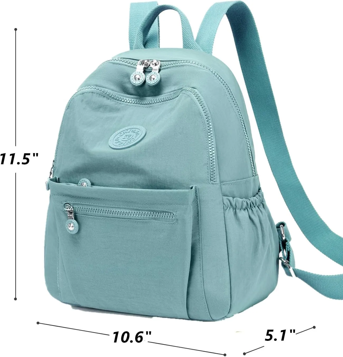 Backpack Purse for Women Ladies Nylon Bag Casual Daypack Travel Shopping Pack (A Style Light Green)