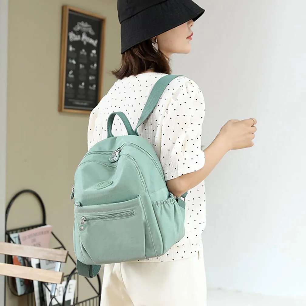 Backpack Purse for Women Ladies Nylon Bag Casual Daypack Travel Shopping Pack (A Style Light Green)