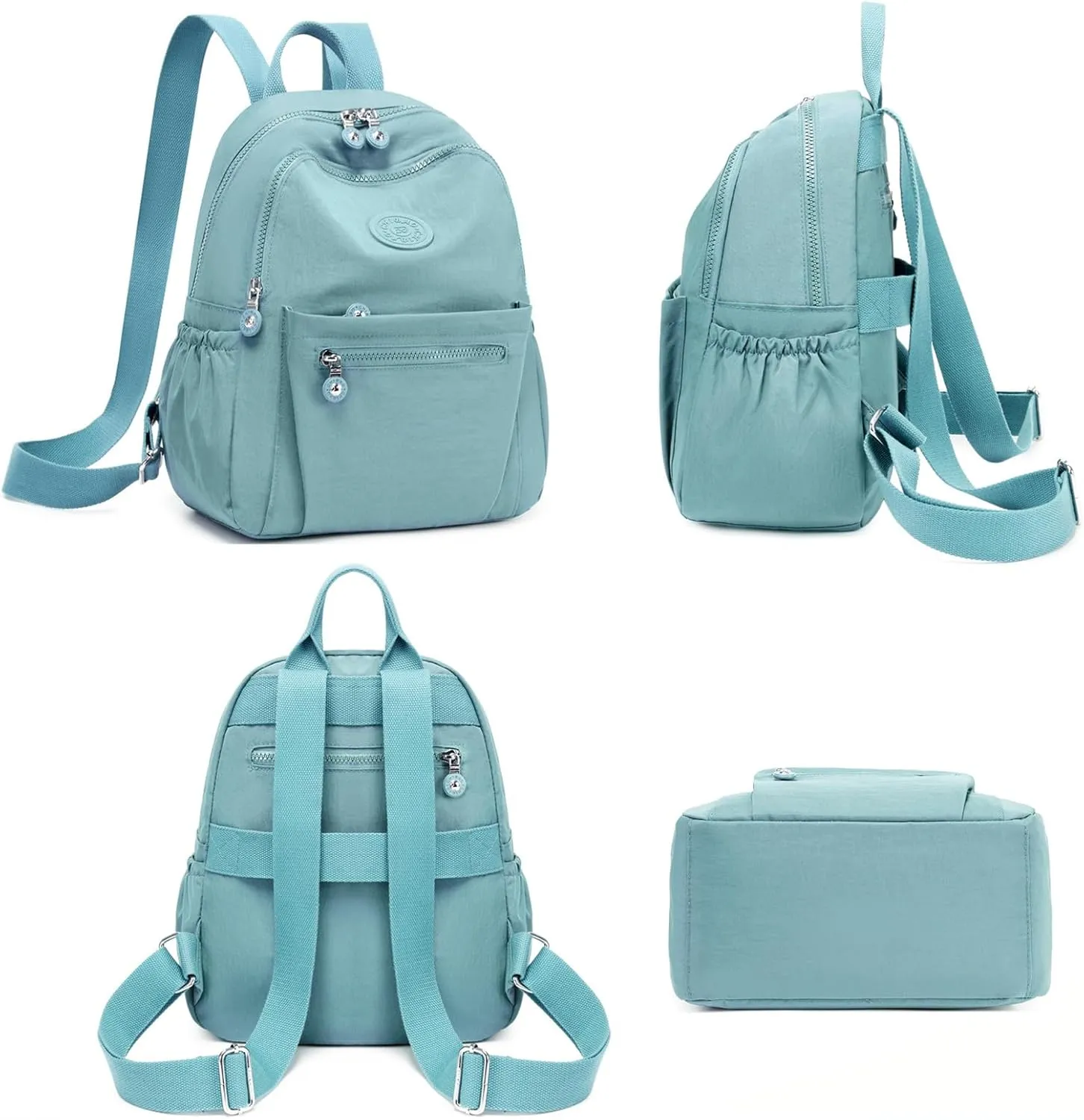 Backpack Purse for Women Ladies Nylon Bag Casual Daypack Travel Shopping Pack (A Style Light Green)