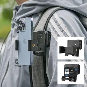 Backpack Shoulder Strap Phone Mount for Phone, Bag Belt Clip Holder Strap Holder 360° Rotation Hand Free Clip for iPhone 15 Pro/14/13/12 and More Smartphones (BCM-02)