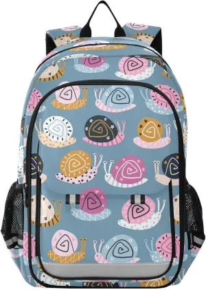 Backpack Snails Cartoon School Shoulder Bag Lightweight Laptop Backpack Student Casual Travel Daypack