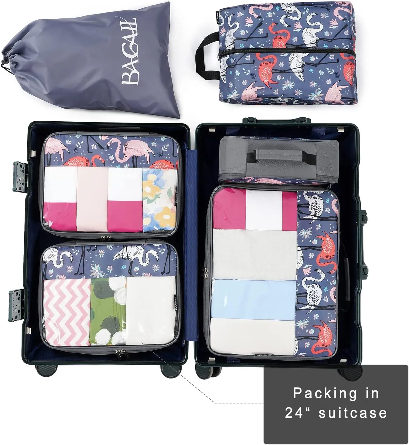 BAGAIL 8 Set/9 Set Packing Cubes Luggage Packing Organizer for Travel, Suitcase Packing Bags for Travel Accessories