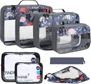 BAGAIL 8 Set/9 Set Packing Cubes Luggage Packing Organizer for Travel, Suitcase Packing Bags for Travel Accessories
