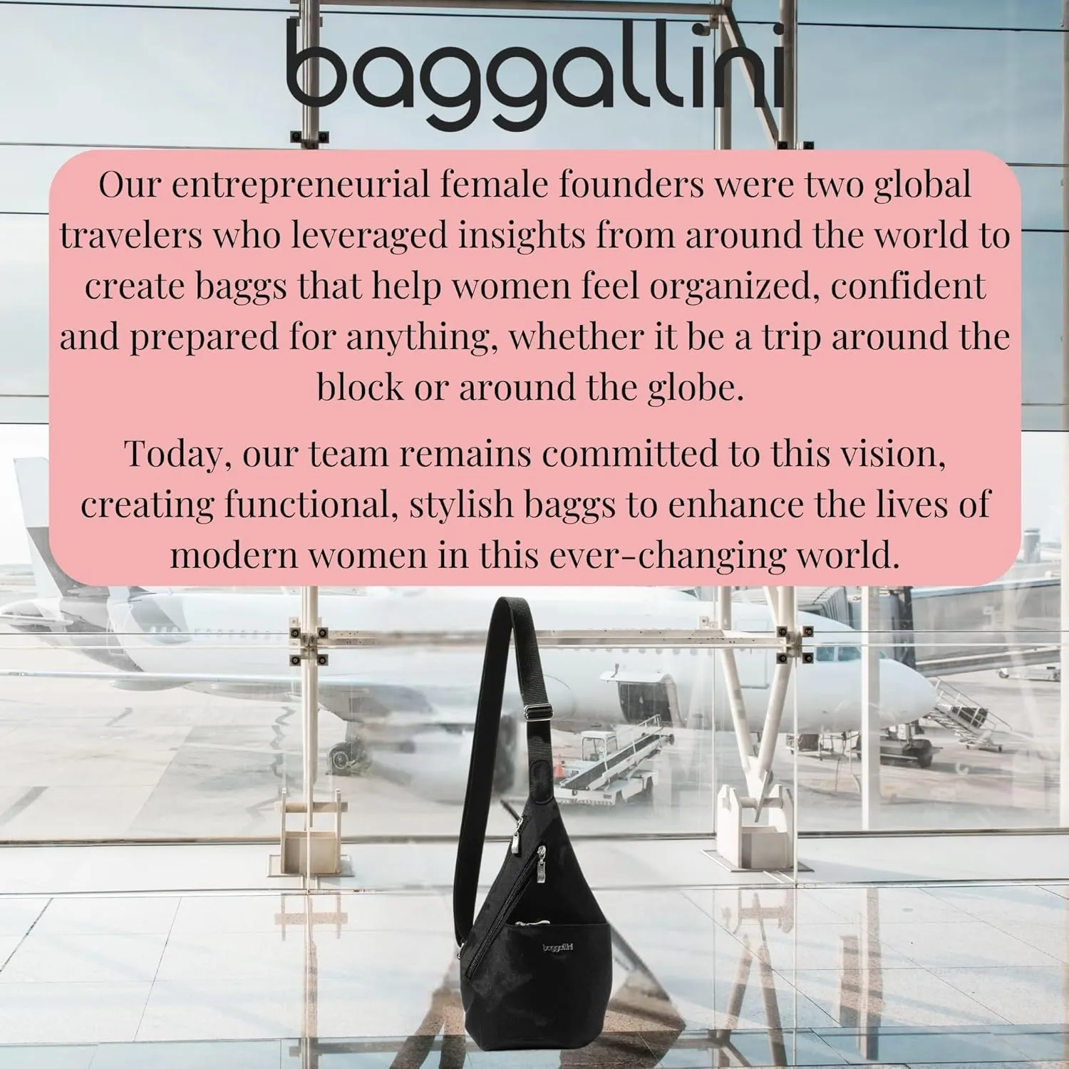 Baggallini Mini Sling - 12x7 Sling Crossbody Bag Backpack with Adjustable Shoulder Strap