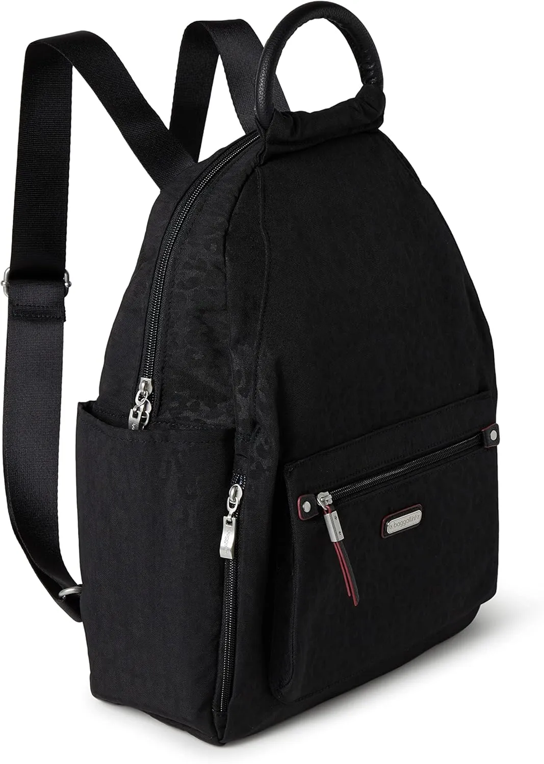Baggallini Women's All Day Backpack, Black Cheetah Emboss, One Size…