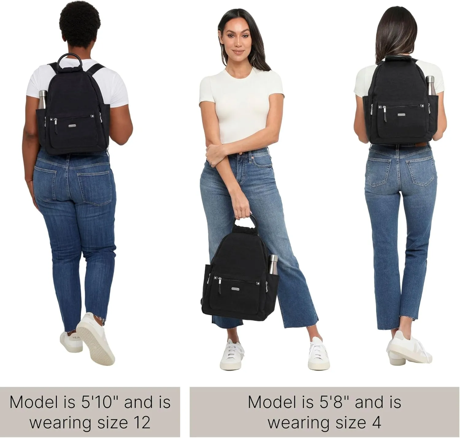 Baggallini womens New Classic Heritage With Rfid Phone Wristlet All Day Backpack, Black, One Size US
