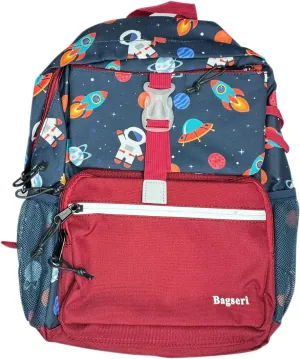 Bagseri Preschool Backpack, Kids Backpacks for Boys, Toddler School Backpack with Chest Strap BPA Free, 15 Inch (Astronaut, Dark Blue)