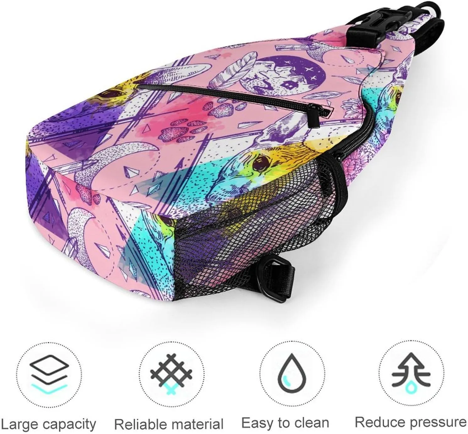 Bald-cats Pattern Crossbody Sling Bag for Women Men Travel Chest Bag, Cycling Shoulder Backpack
