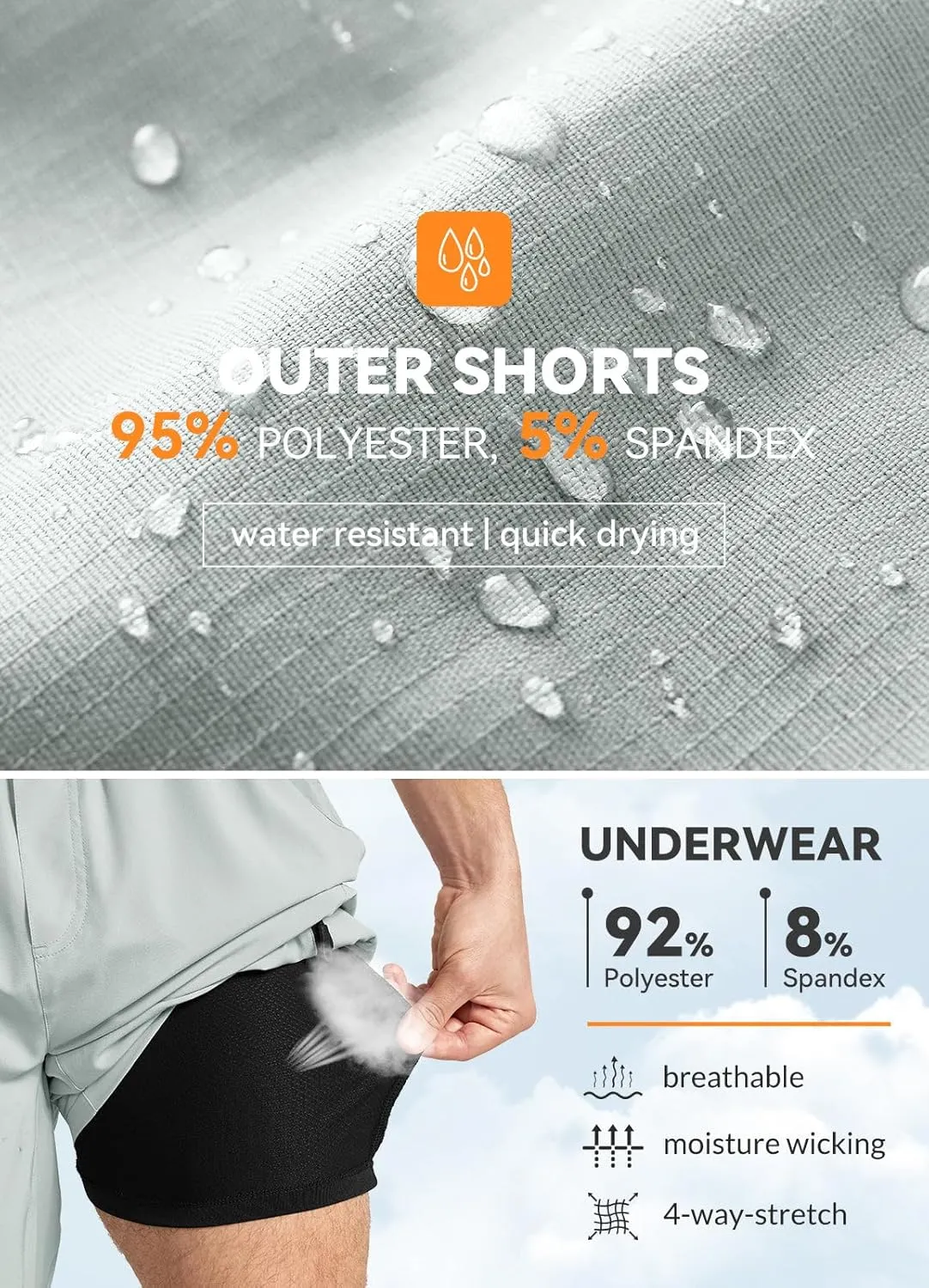 baleaf Men's Mountain Bike Shorts 3D Padded Loose-fit MTB Cycling Bicycle Lightweight Zipper Pockets