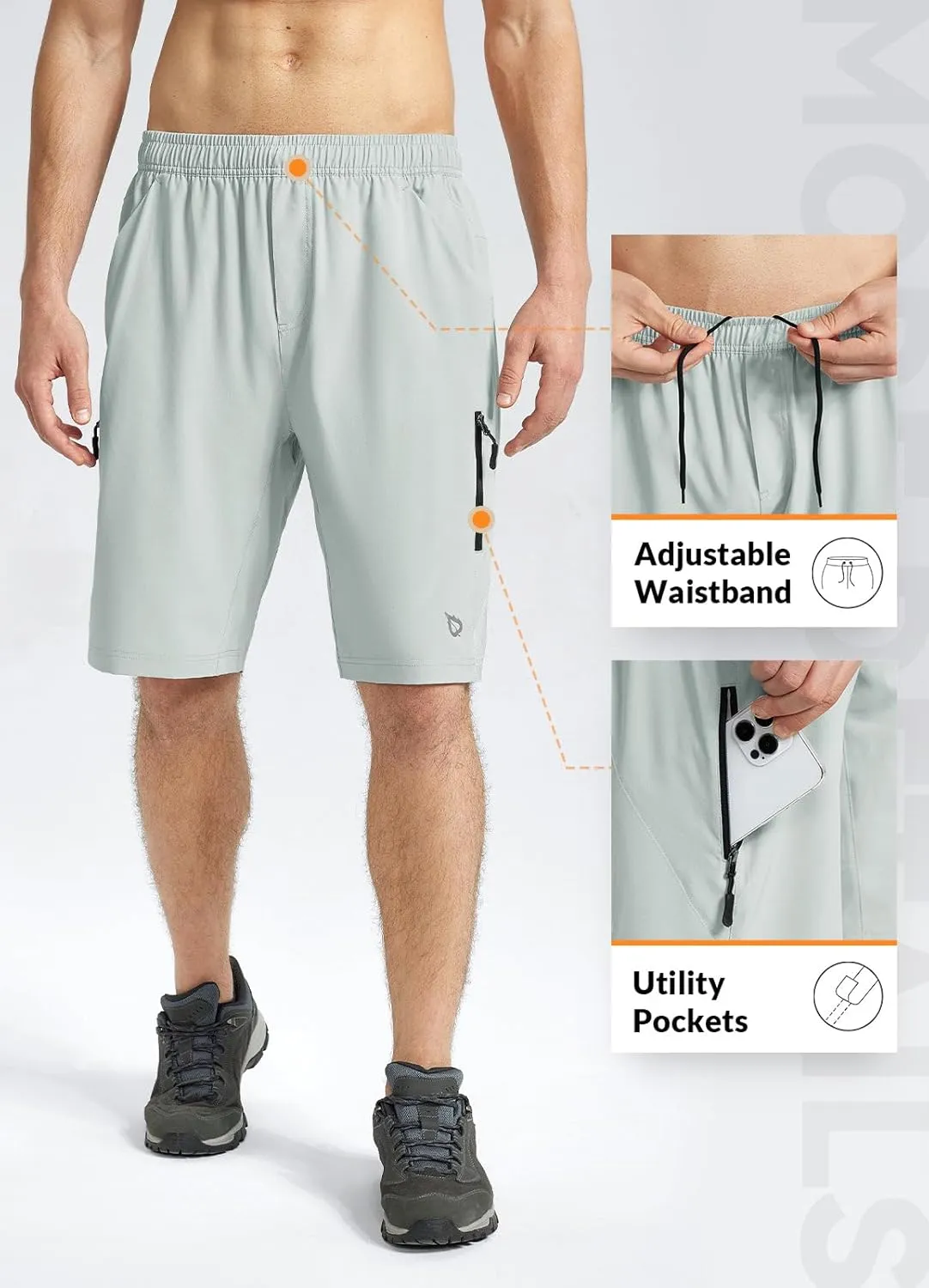 baleaf Men's Mountain Bike Shorts 3D Padded Loose-fit MTB Cycling Bicycle Lightweight Zipper Pockets