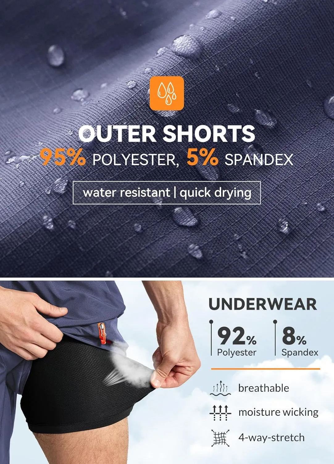 baleaf Men's Mountain Bike Shorts 3D Padded Loose-fit MTB Cycling Bicycle Lightweight Zipper Pockets