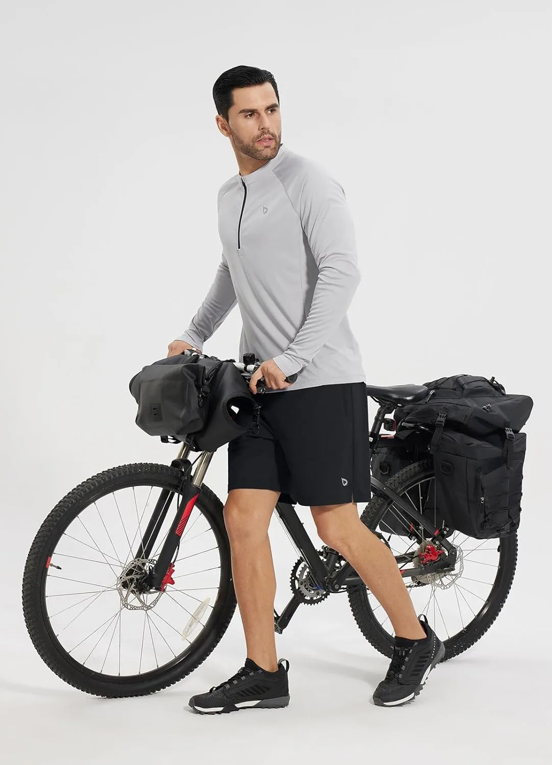 baleaf Men's Mountain Bike Shorts Padded Loose-fit MTB Cycling Bicycle Lightweight Zipper Pockets UPF50 