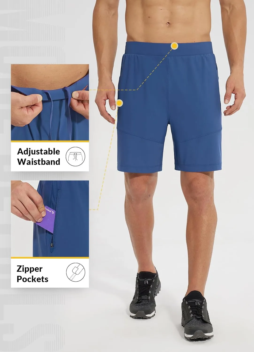 baleaf Men's Mountain Bike Shorts Padded Loose-fit MTB Cycling Bicycle Lightweight Zipper Pockets UPF50 