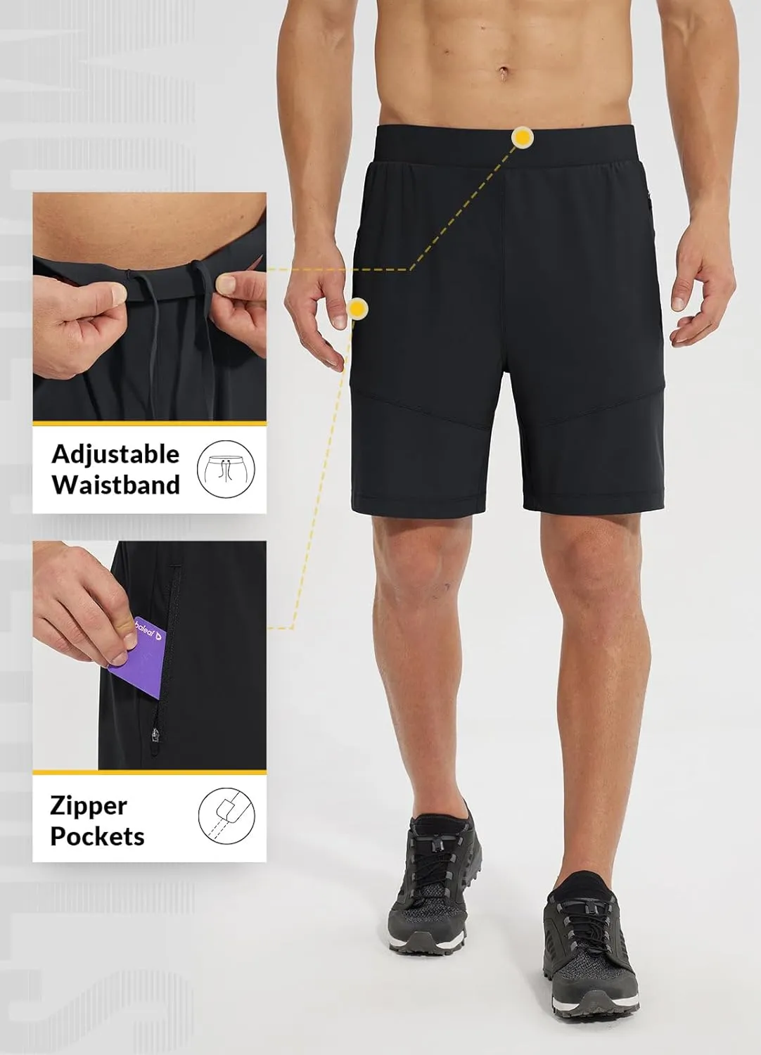 baleaf Men's Mountain Bike Shorts Padded Loose-fit MTB Cycling Bicycle Lightweight Zipper Pockets UPF50 