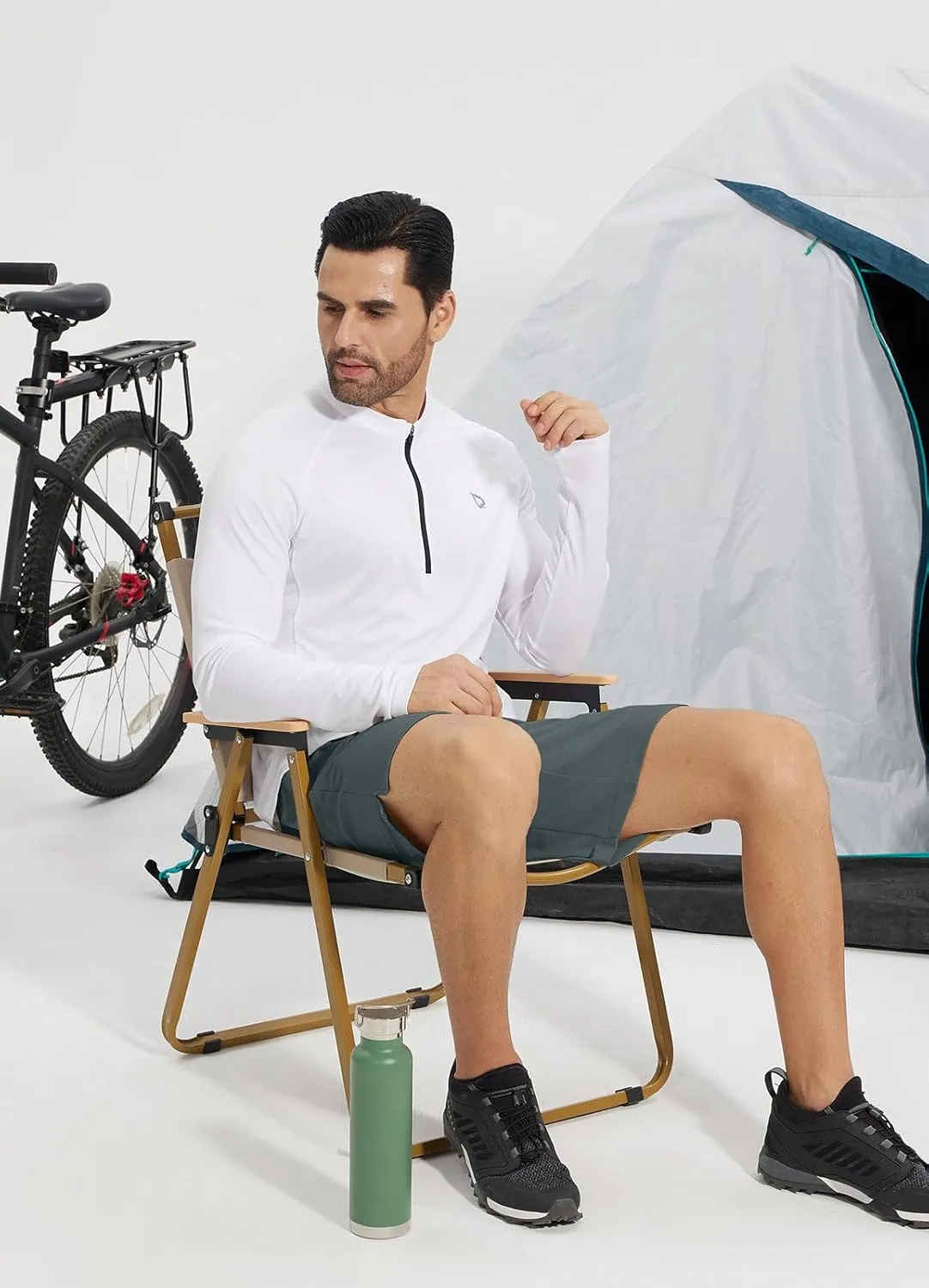 baleaf Men's Mountain Bike Shorts Padded Loose-fit MTB Cycling Bicycle Lightweight Zipper Pockets UPF50 