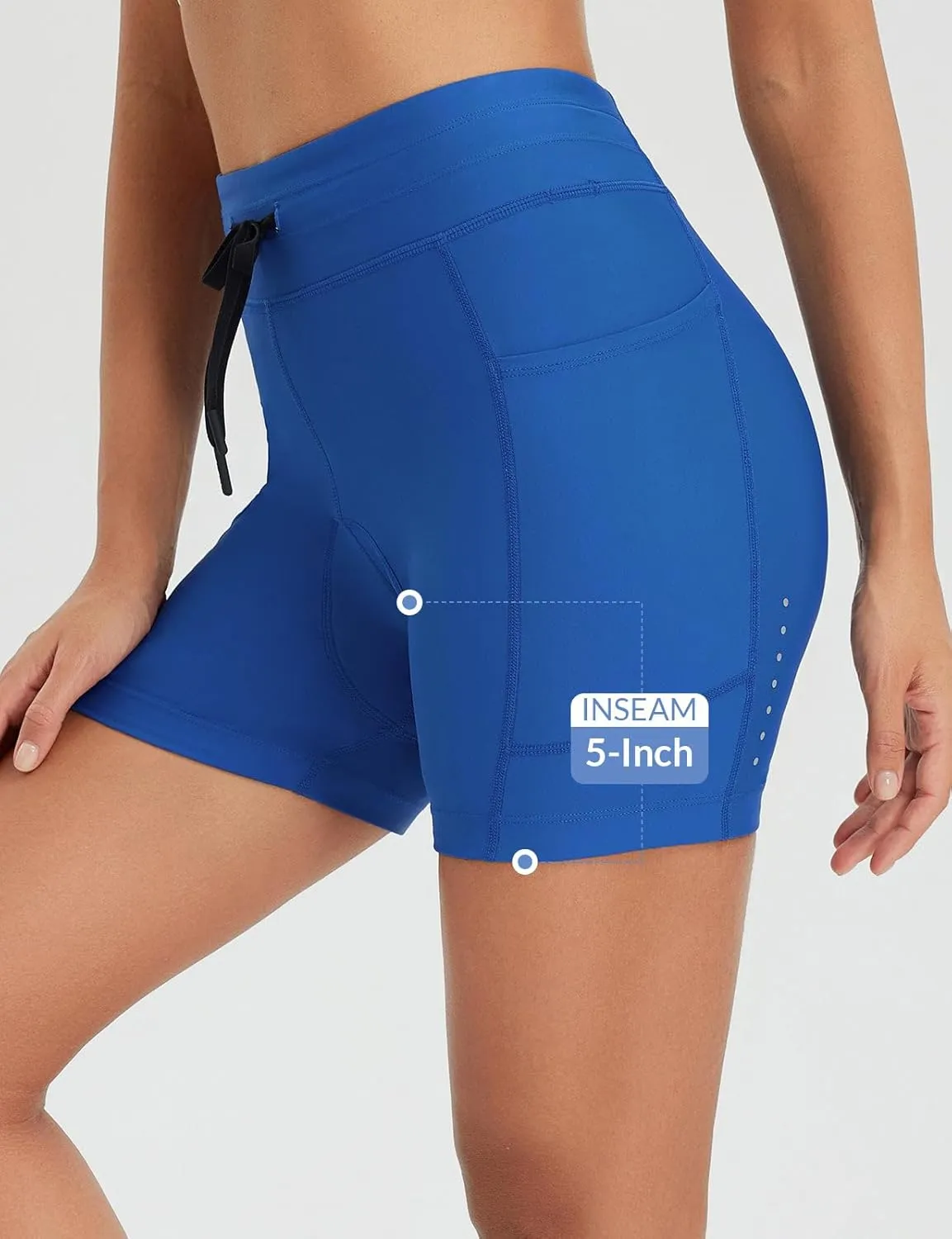 baleaf Women's 4D Padded Bike Shorts High Waisted Cycling Underwear Zipper Pockets for Bicycle Biking Cycle
