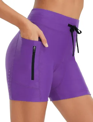 baleaf Women's 4D Padded Bike Shorts High Waisted Cycling Underwear Zipper Pockets for Bicycle Biking Cycle