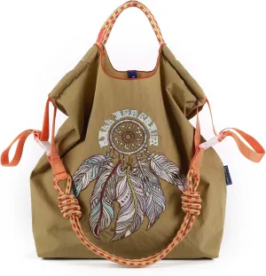 Ball&Chain Embroidery Initial Nylon Tote Bag,Personalized Present Suitable for Travel,Beach,is a Great Gift Women, Mom