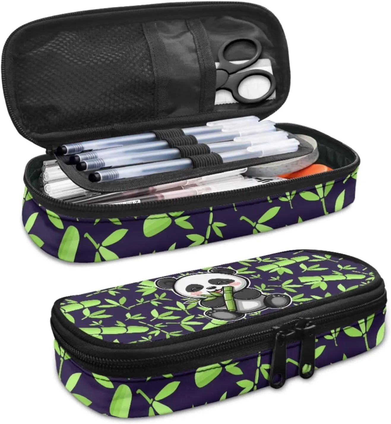Bamboo Panda Junior High School Backpack for Girls 7Th School Bookbag with Pencil Case Rucksack for Teens Child Back To School 17 Inch Backpack 4Pcs Set Bookbag