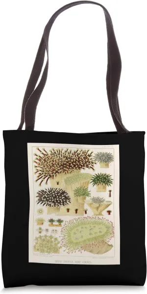 Barrier Reef Corals Marine Scientific Vintage Illustration Tote Bag