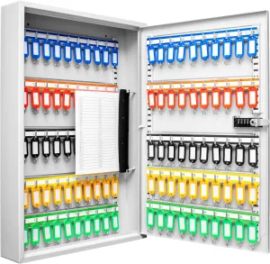 Barska Adjustable Key Cabinet Lock Box with Colorful Key Tag Labels - 100 POSITION - COMBINATION LOCK - GRAY