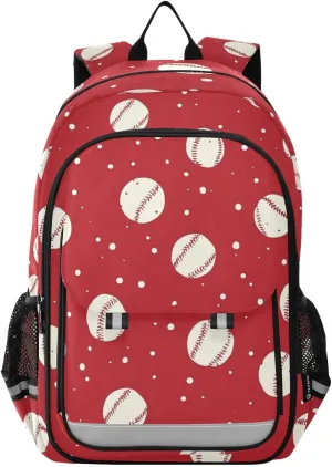 Baseball Cartoon Balls Backpack for Boys Girls Elementary School Bag Kids Bookbag Travel Rucksack With Reflective Stripes