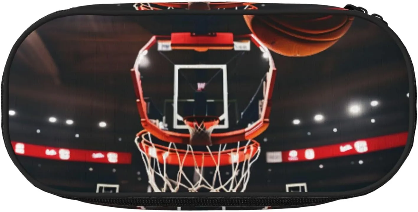 Basketball Print Simple rectangle Pen bag Storage case for Office supplies,cosmetics,toiletries