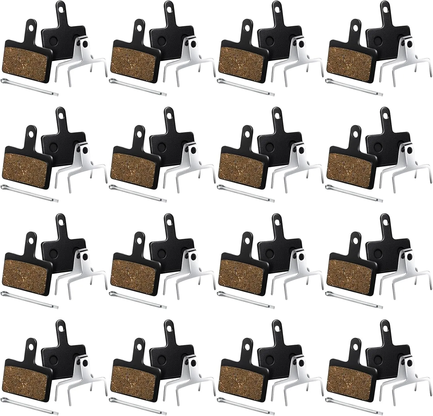 BBTO 16 Pairs Bike Brake Pads Disc Brake Pads with Installation Tools Bicycle Brake Pads for Ebike Mountain Bike