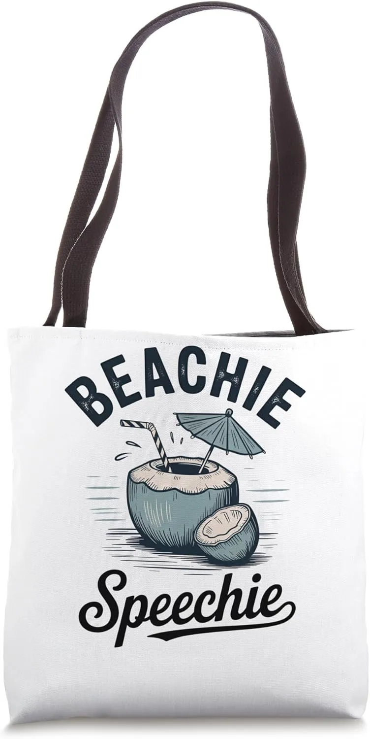 Beachy Speechie Speech Therapy SLP Tote Bag
