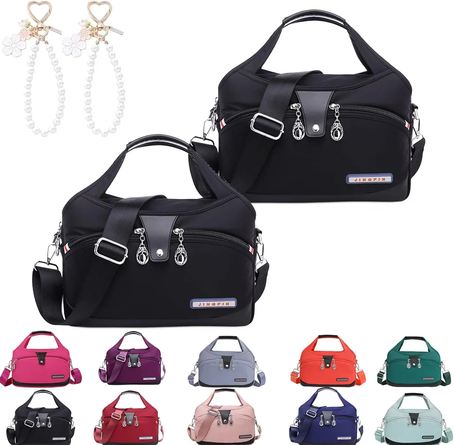 Beautifuldeer Anti Theft Handbag, Fashion Anti-Theft Handbag, Crossbody Handbag 2 in 1, Zipper Multi-Layer