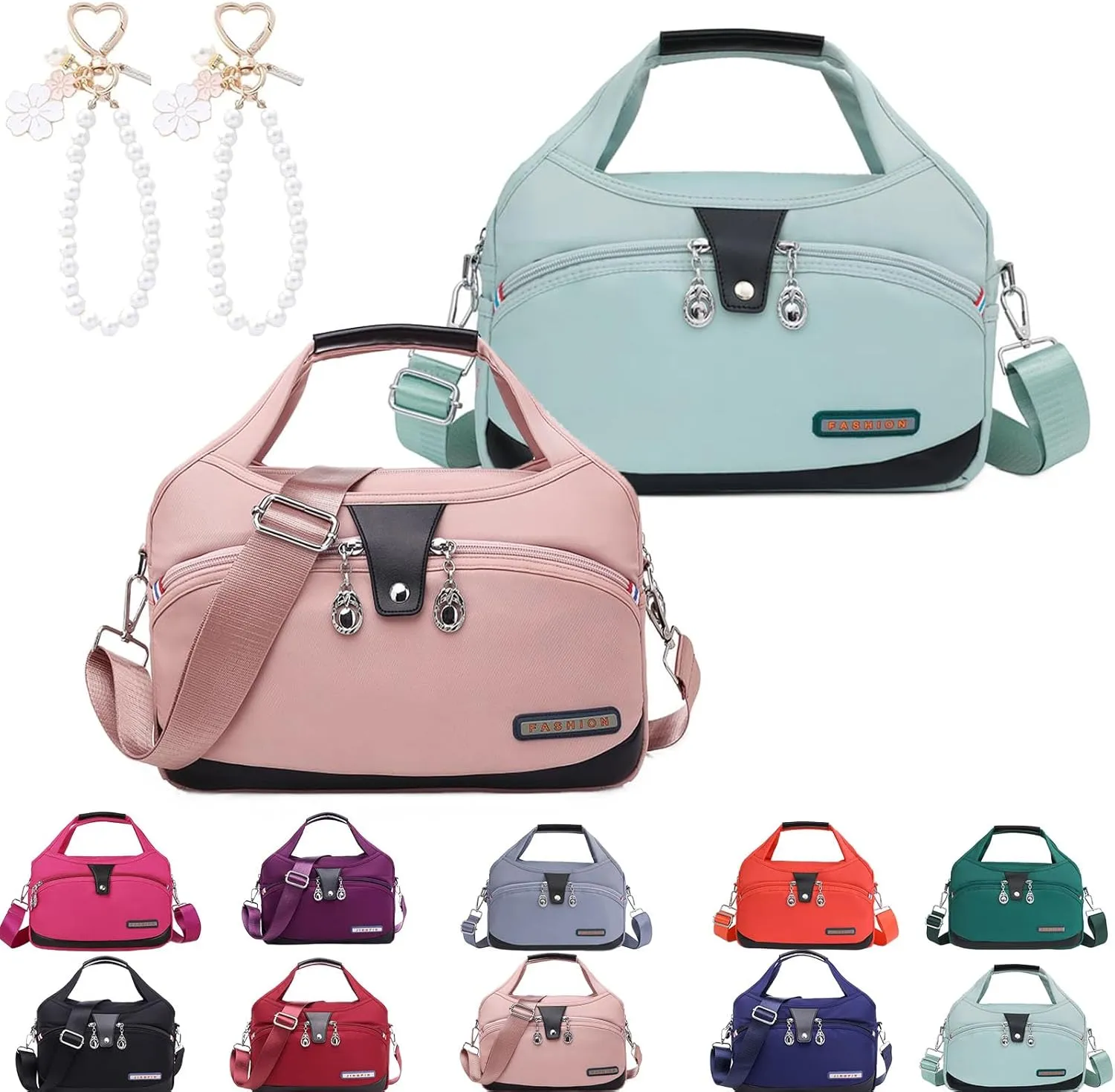 Beautifuldeer Anti Theft Handbag, Fashion Anti-Theft Handbag, Crossbody Handbag 2 in 1, Zipper Multi-Layer