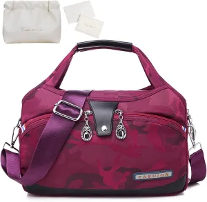 Beautifuldeer Anti Theft Handbag for Women, Large Crossbody Bag for Women Travel, Fashion Waterproof Large Capacity (Camouflage Red)