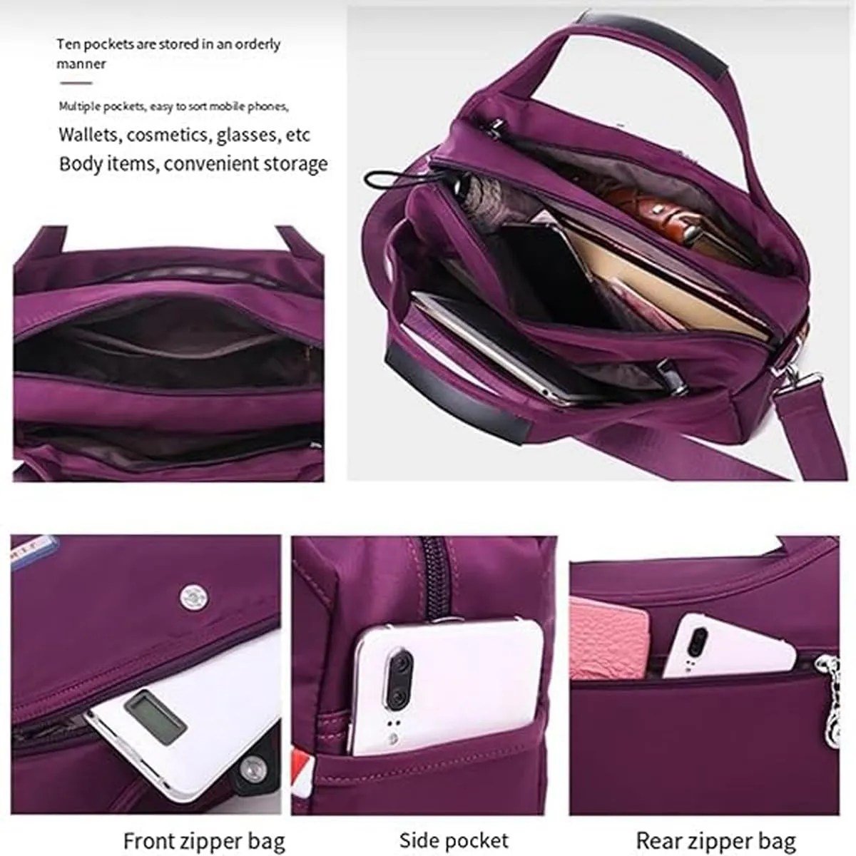 Beautifuldeer Anti Theft Handbag for Women, Large Crossbody Bag for Women Travel, Fashion Waterproof Large Capacity (Dark Gray)