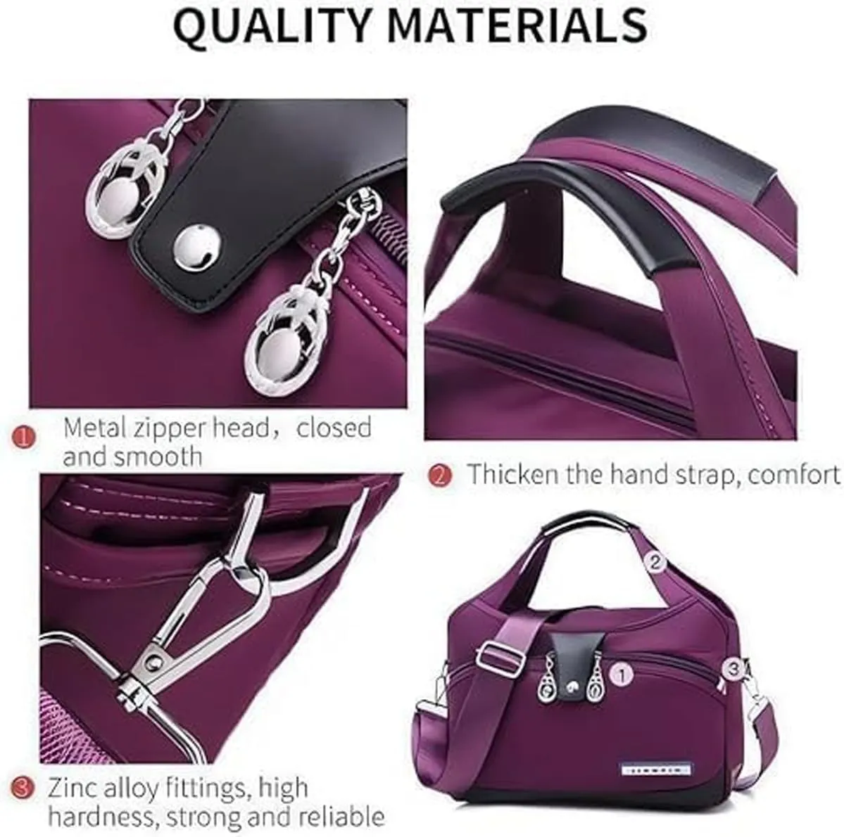 Beautifuldeer Anti Theft Handbag for Women, Large Crossbody Bag for Women Travel, Fashion Waterproof Large Capacity (Dark Gray)
