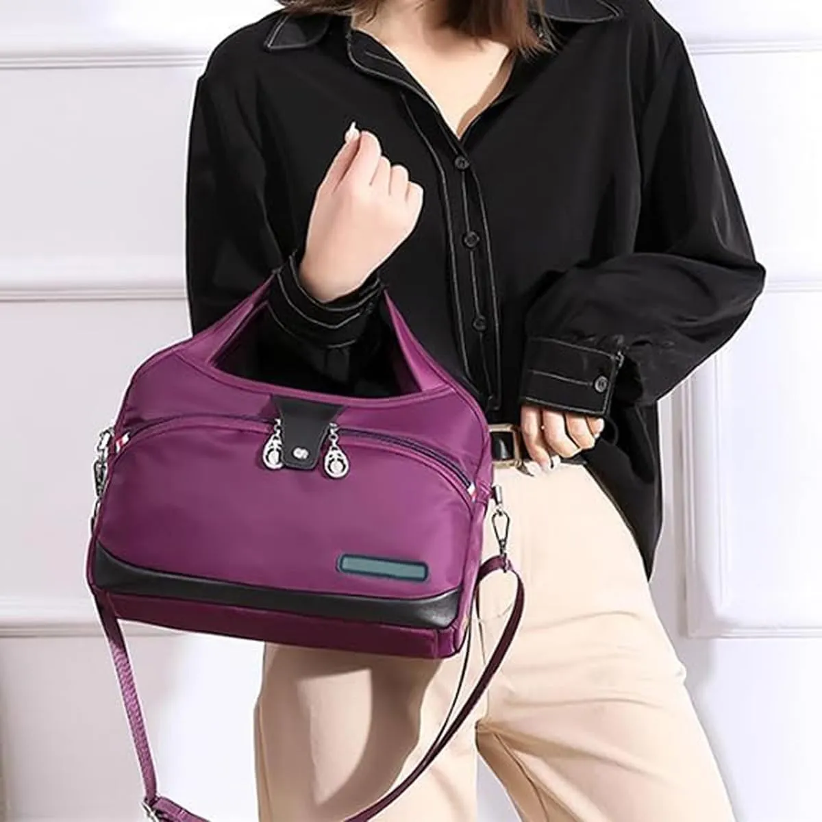 Beautifuldeer Anti Theft Handbag for Women, Large Crossbody Bag for Women Travel, Fashion Waterproof Large Capacity (Dark Gray)