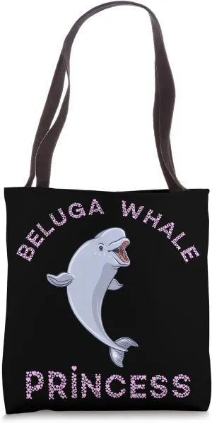 Beluga Whale Princess White Whale Arctic Ocean Mammals Tote Bag