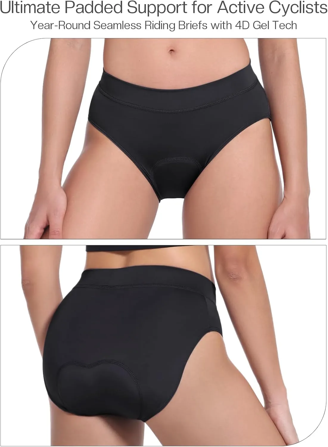BERGRISAR Women's 4D Padded Bike Shorts Cycling Underwear with Gel Padding Biking Bicycle Briefs