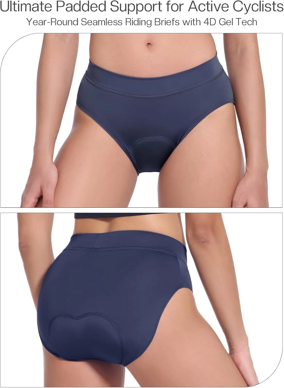 BERGRISAR Women's 4D Padded Bike Shorts Cycling Underwear with Gel Padding Biking Bicycle Briefs