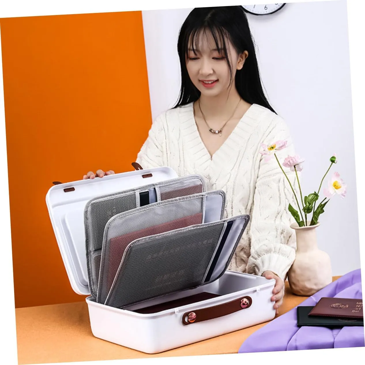 BESTYASH Id Storage Bag Travel Organizer Passport File Organizer Large Capacity Easy to Sort