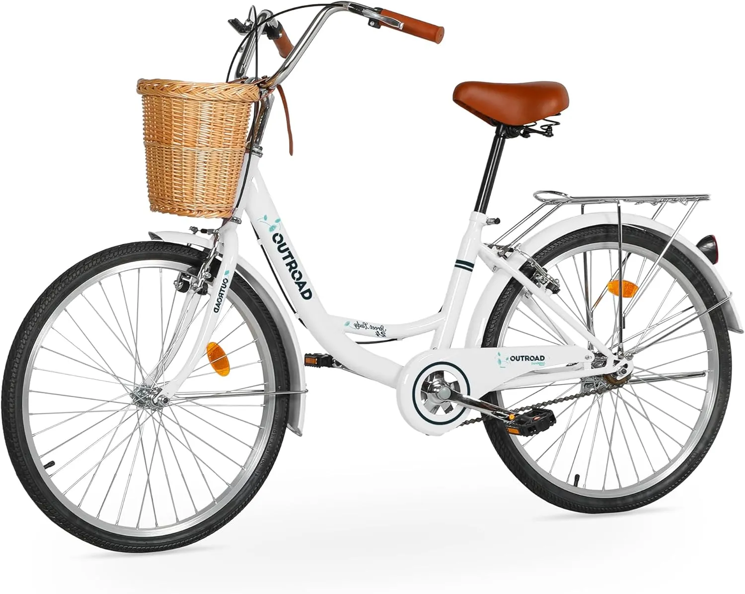 Betterland Beach Cruiser Bike for Women, 24/26 Inch Female Commute Bike, 1 Speed Women Bicycle with Basket, Dual V-Brake, Adjustable Seat, Woman City Bike